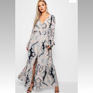 PAISLEY WARP MAXI DRESS/ PLUS SIZE 18